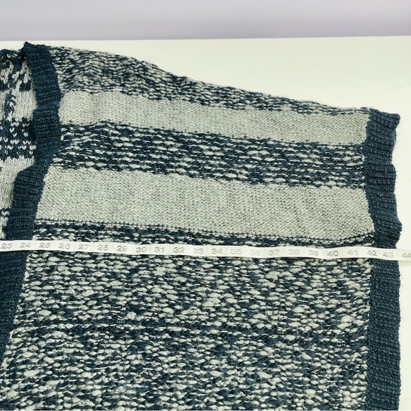 Loft open front poncho wool alpaca stripe knit oversized women's size XS/S - Picture 6 of 9